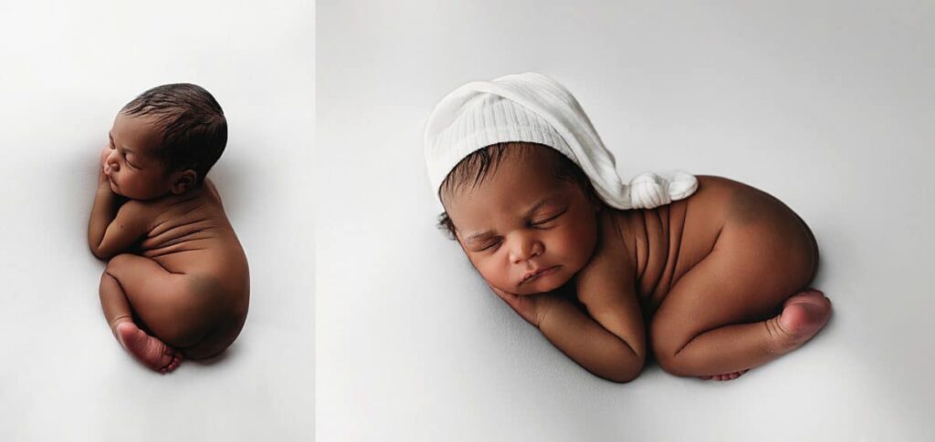 newborn table poses, naked newborn poses, simple newborn photography ideas, baby sleepy cap, white newborn set ups, minimal newborn set up, timeless newborn portraits, natural newborn session, atlanta newborn photographer, roswell newborn photography